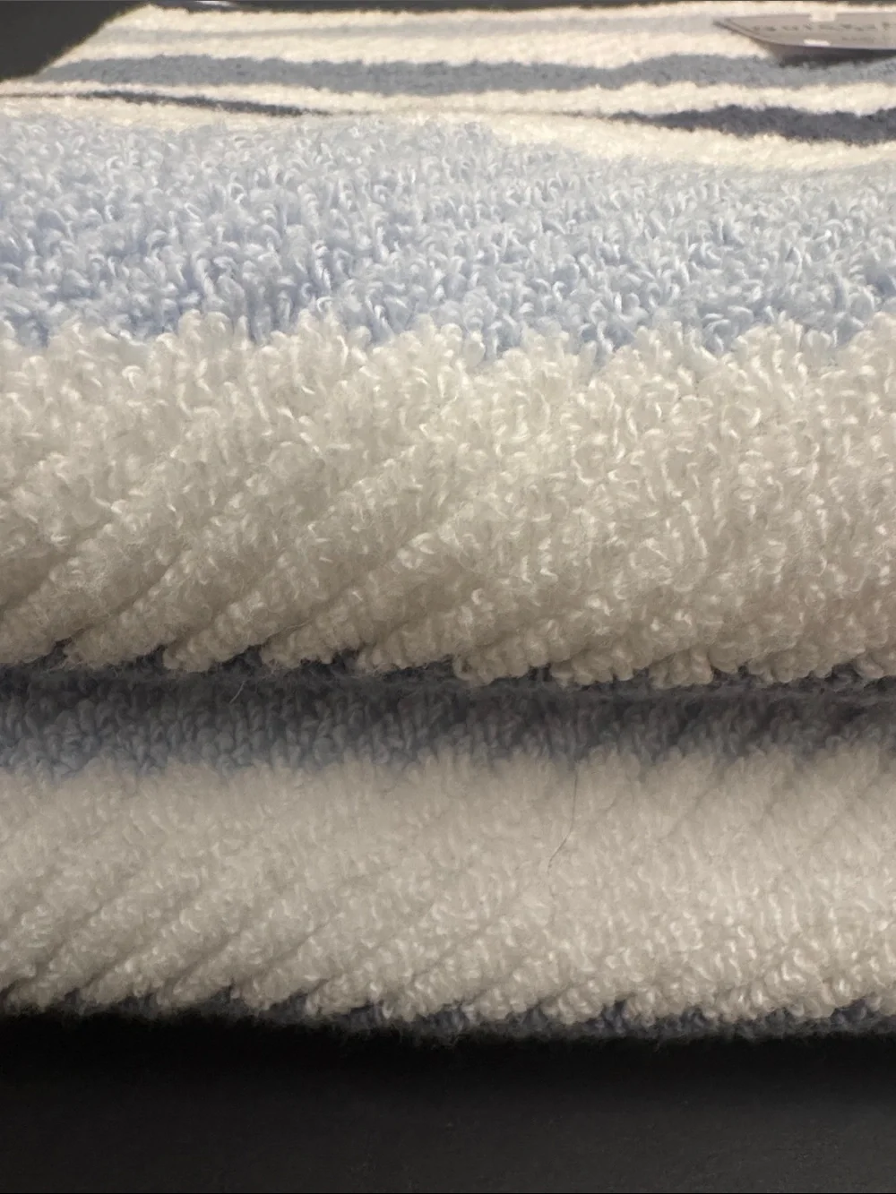 2pc TRULY LOU Quick Dry 100% Cotton Stripe Bath Towel Set - Persian Blue